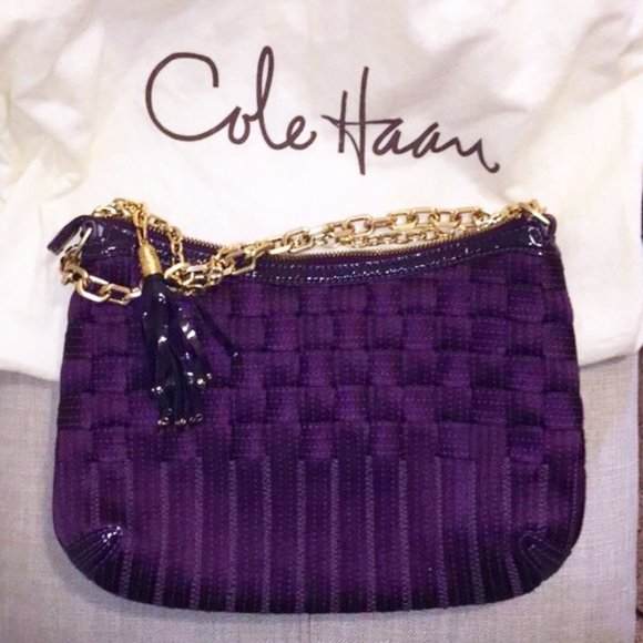 Cole Haan jewel-tone purple woven handbag - Picture 4 of 7